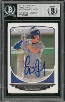 2013 Bowman Draft Picks #BDPP19 Aaron Judge Signed Rookie Card – Beckett Authentic